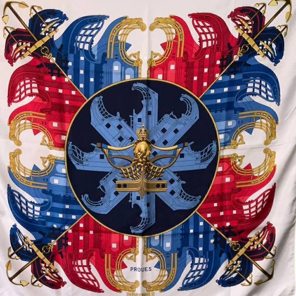 Hermès Hermes Vintage Proues 90cm Square Silk Scarf - Picture 3 of 16